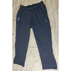 Champion Powertrain Pants Blue Duo Fold Fleece Lined Pockets Drawstring Men’s M
